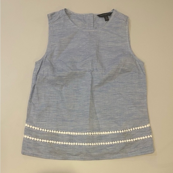 Women's Sleeveless Blue Top with White Accents Size XSP - Picture 1 of 6
